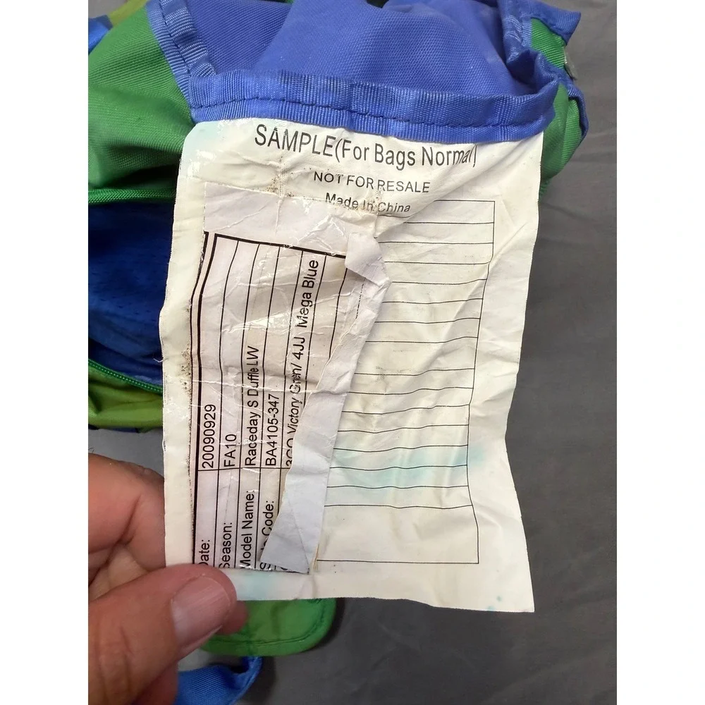 Sample Nike Raceday S Duffle LW Bag Green Blue BA4105-347 Small Barrel Bag